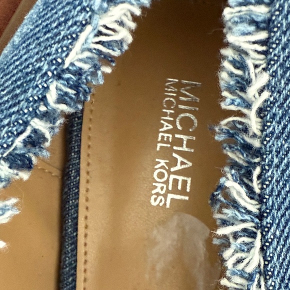 Michael Kors Frayed Denim Loafers - Picture 2 of 8